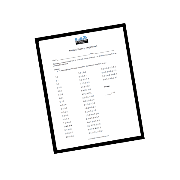Digit span 1 Worksheet BOT PORTAL thumbnail copy - Buffalo Occupational Therapy