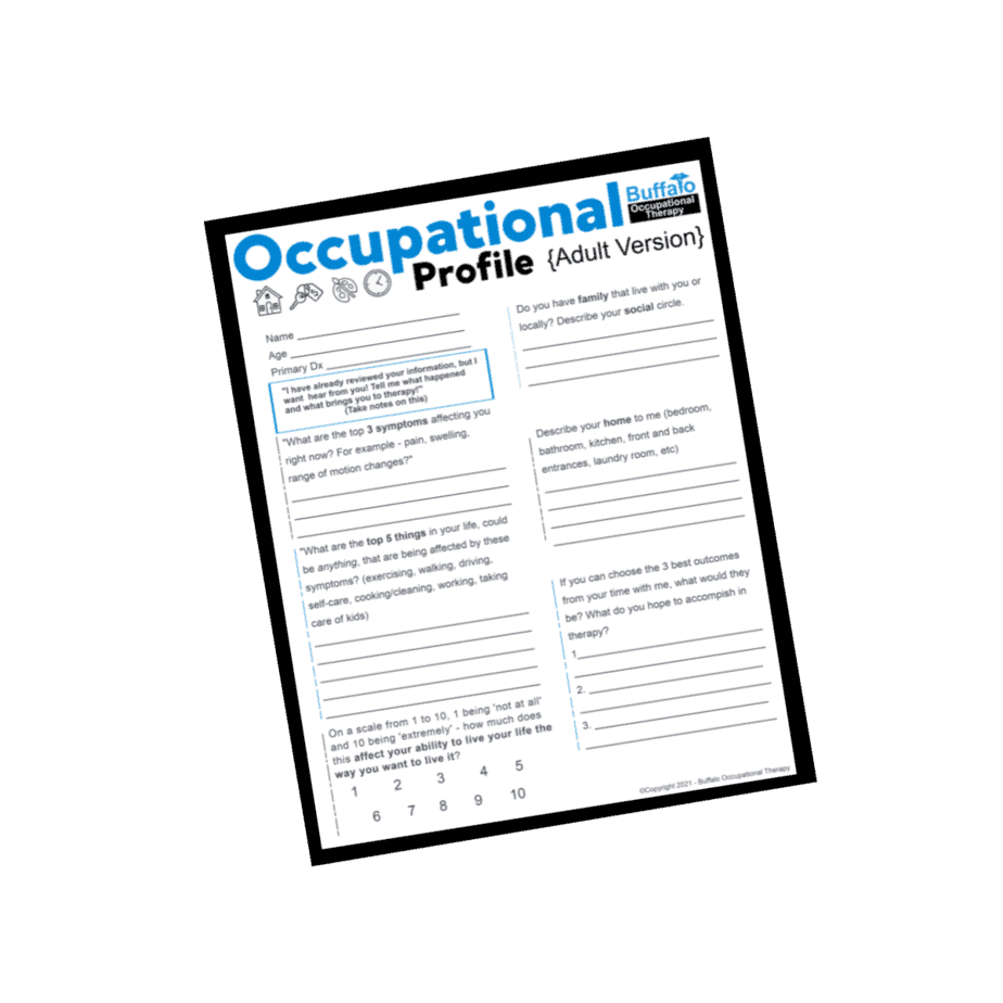 Occupational Profile Worksheet Buffalo Occupational Therapy