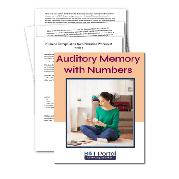 Numeric Extrapolation Worksheet - Buffalo Occupational Therapy
