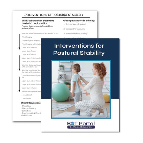 Interventions for Postural Stability - Buffalo Occupational Therapy