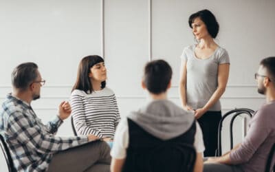 Group of people in a cognitive skills group session